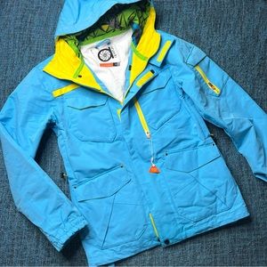 Aperture Snowboarding Jacket in Light Blue Yellow